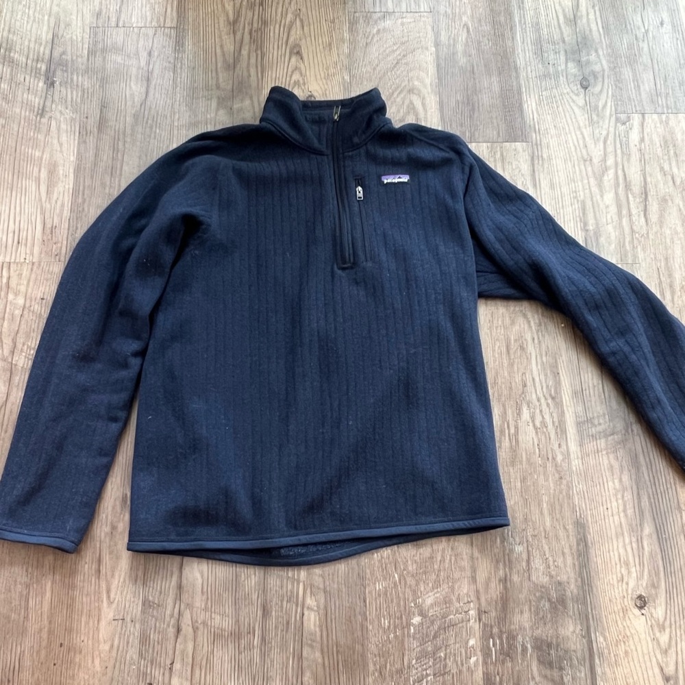 Patagonia Dark Blue / Navy Zip Up Sweater with High Collar